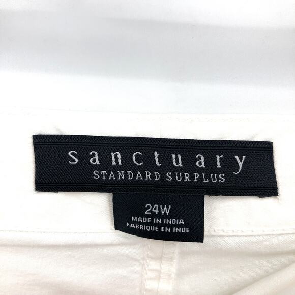 SANCTUARY Standard Cargo Shorts Womens 24W White Roll Cuff Patch Pocket NWT - Picture 11 of 12